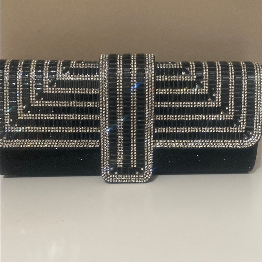 Elegant Black and Silver Clutch